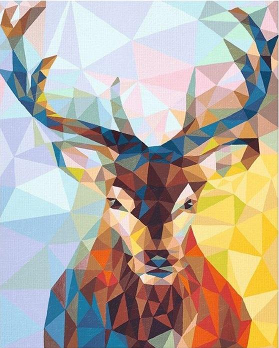 

Geometric Colorful Deer – Paint By Numbers - 40*50CM, 501 Original