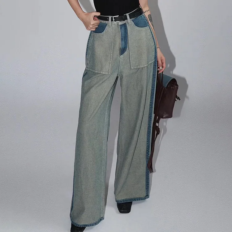 Pocket Women Jeans 240130-108