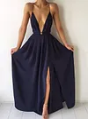 Split-Side Plunging Condole Belt Maxi Dresses