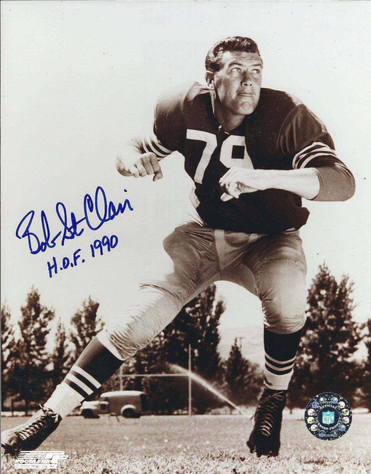 Autographed BOB ST. CLAIR San Francisco 49ers 8x10 Photo Poster painting w/COA