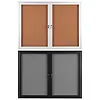 [US Local Warehouse] Enclosed Bulletin Board with Locking Door Outdoor Bulletin Board Aluminum Frame Wall Display Case Weatherproof for  Office Commercial Hospital Etc