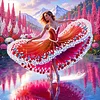 (Pre-Framed)Diamond Painting-DIY Crystal Rhinestone Ballet Girl(25x25cm)