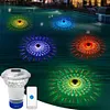 Solar Powered Pool Chlorine Floater with Colorful Lights for Nighttime Ambiance