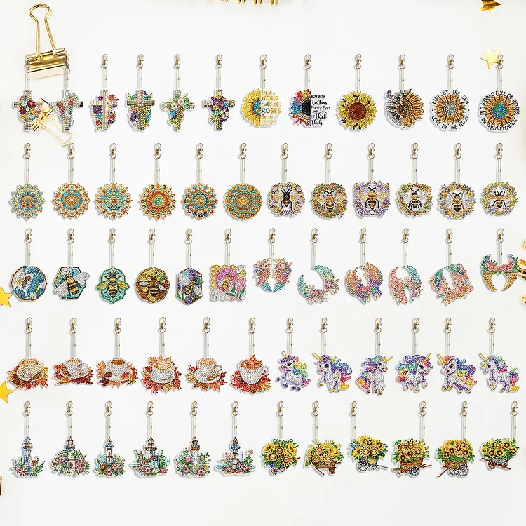 Double Sided Diamond Painting Keychains Special Shape 6PCS (Xmas Ornament)  5.99