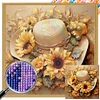 Diamond Painting-Square AB Drill Sunflower And Hat(45*45CM)