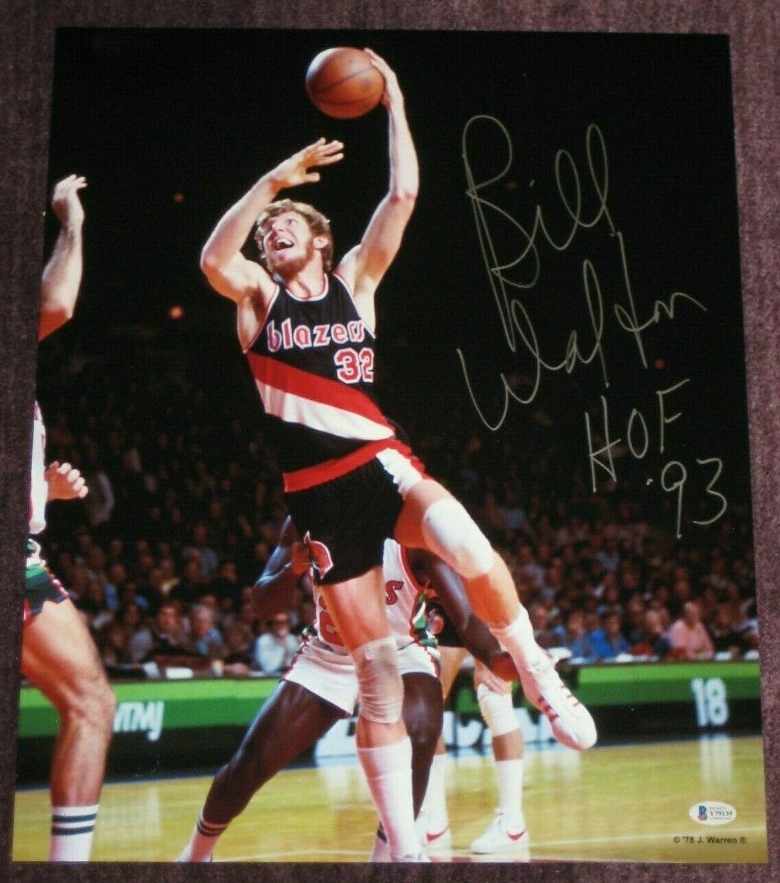 BILL WALTON Signed Portland TRAILBLAZERS 16x20 Photo Poster painting w/ Beckett COA & HOF Inscr