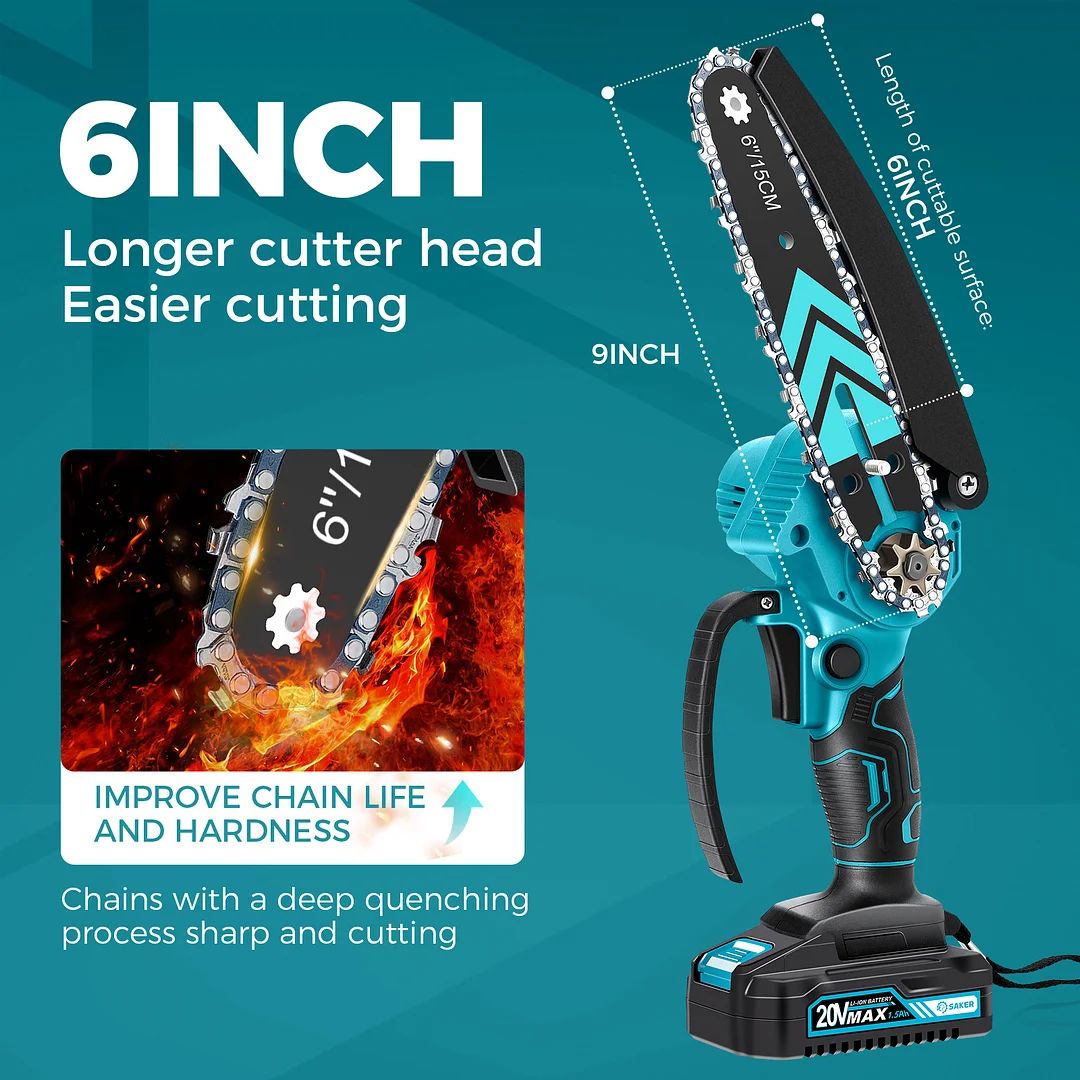 SAKER® Mini Chainsaw 6 Inch