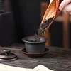 Hand-carved hand-clawed pottery teapot for brewing tea, high-end household tea set