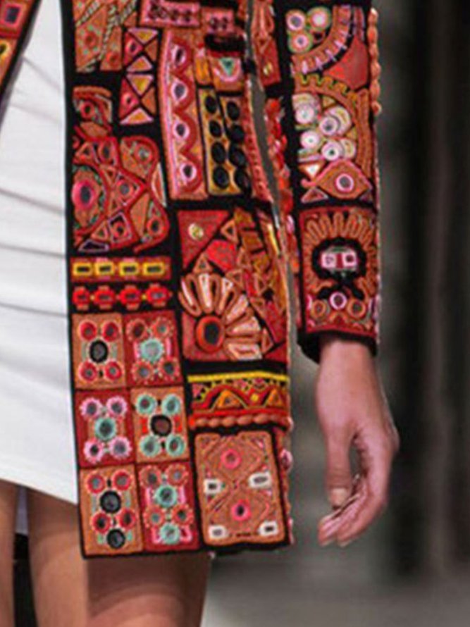 As Picture Geometric Vintage Outerwear