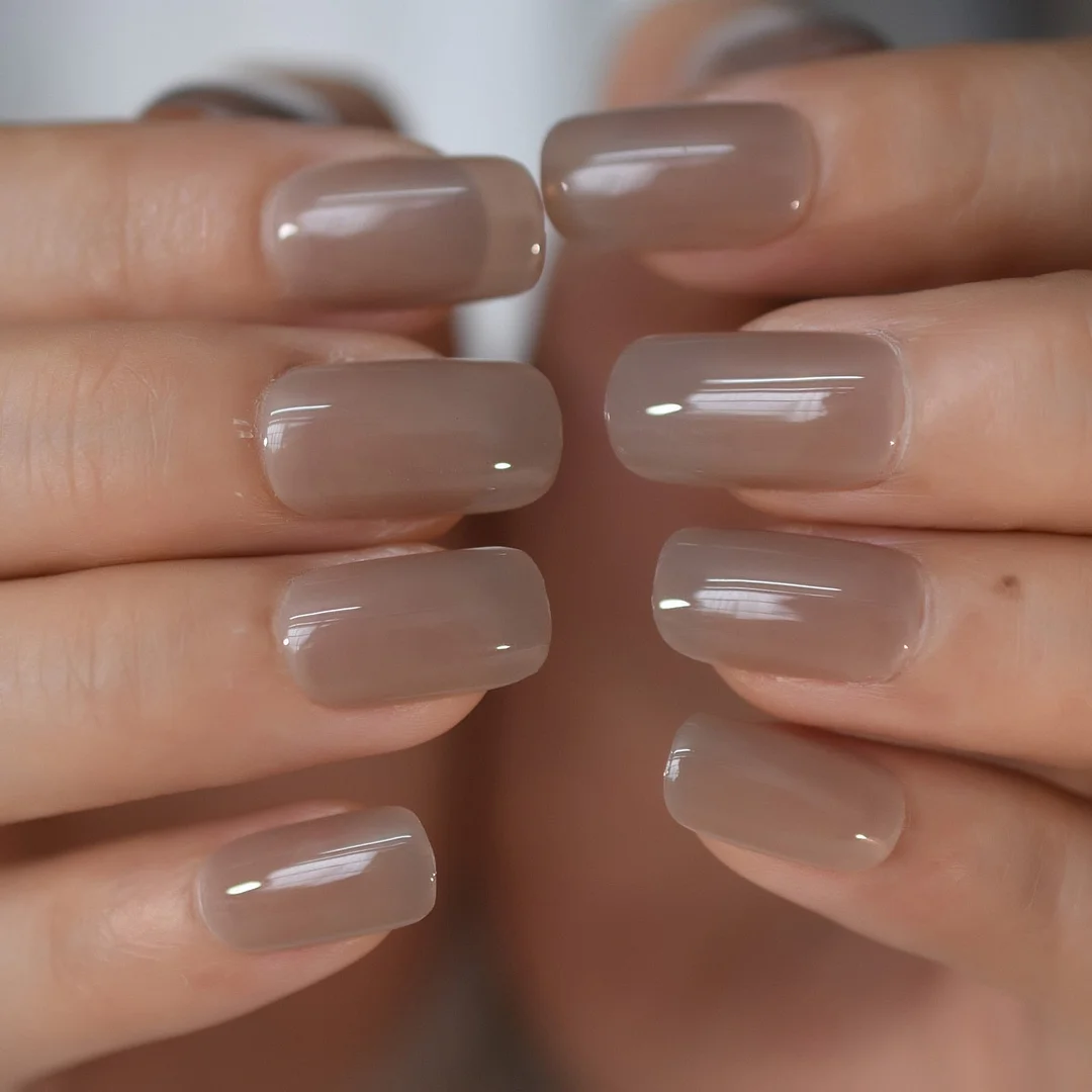 Detachable Sqare Nail Press On Fullcover Fingernail Tips Medium New Designs Gel Artificial Nail Professional Manicure False Nail-Nail Inspo