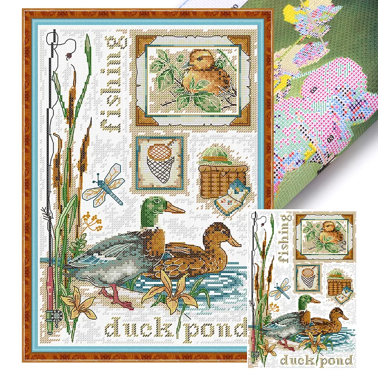【Joy Sunday Brand】Duck Paradise 22*34cm 14CT Stamped Canvas Cross Stitch gbfke