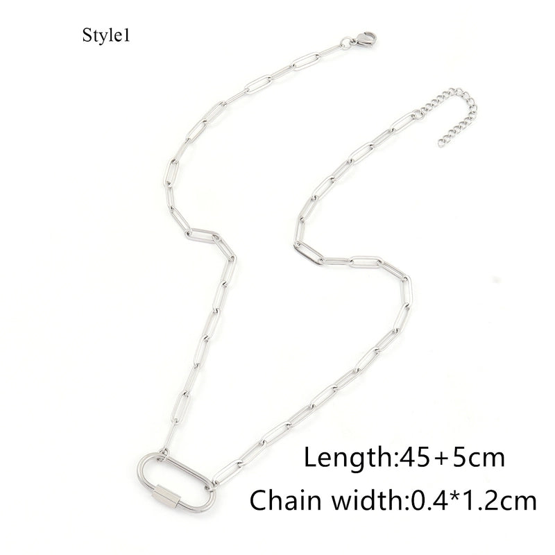 Elegant Minimalist Classic Style Oval 201 Stainless Steel 304 Stainless Steel Necklace
