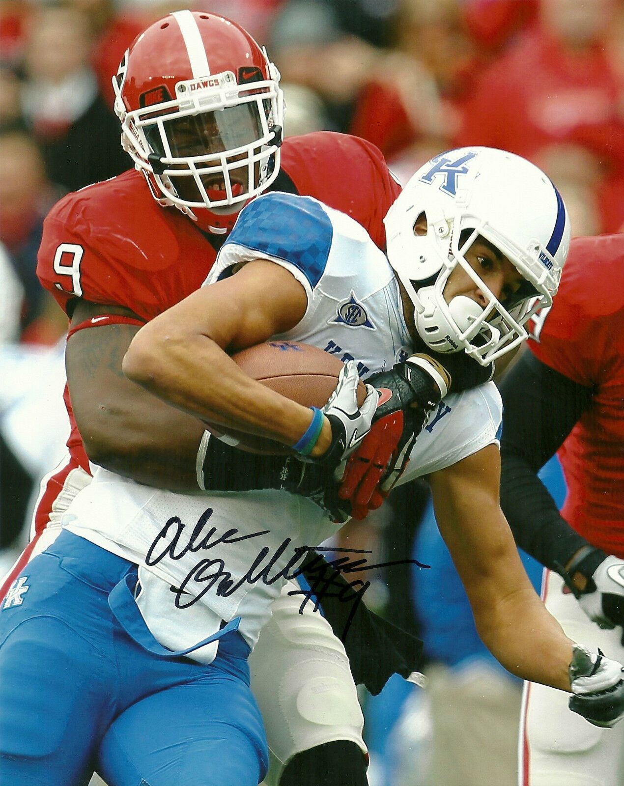 ST LOUIS RAMS ALEC OGLETREE HAND SIGNED GEORGIA BULLDOGS 8X10 Photo Poster painting W/COA UGA