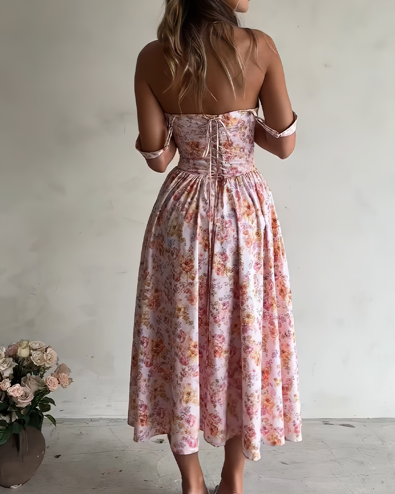Printed summer strappy dress(Buy 2 free shipping)