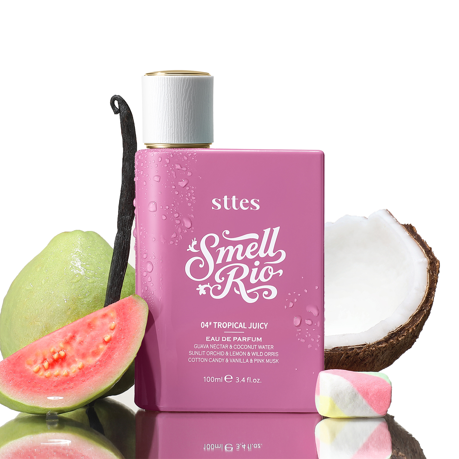 New Sttes Perfume 04# (Original 408 Tropical Juicy) &ndash; Eau de Parfum for Women &ndash; Richer Scent, Longer Lasting &ndash; Guava Nectar, Vanilla, Cotton Candy &ndash; Perfumes & Fragrances (100ml / 3.4 fl oz)