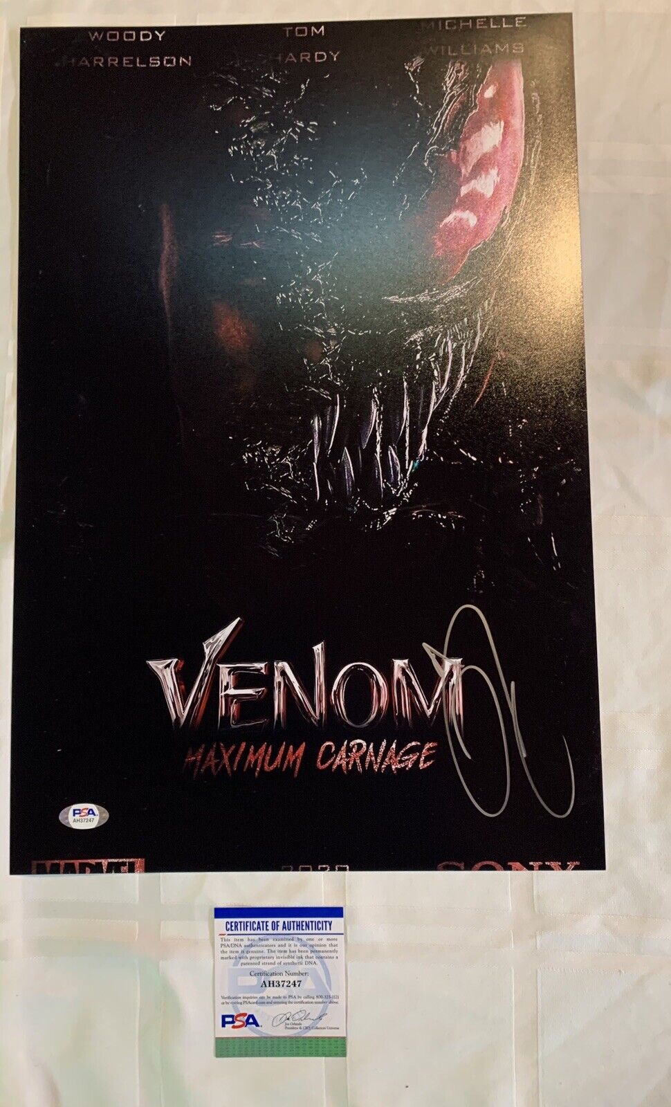 Tom Hardy Signed Auto 12x18 Venom 2 Pic Photo Poster painting Poster Psa/dna Coa