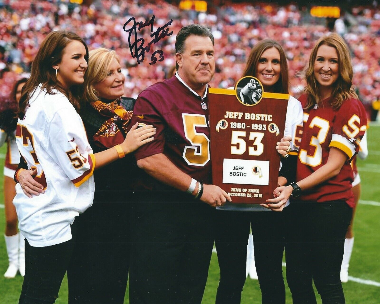 Autographed 8x10 JEFF BOSTIC Washington Redskins Photo Poster painting - w/COA