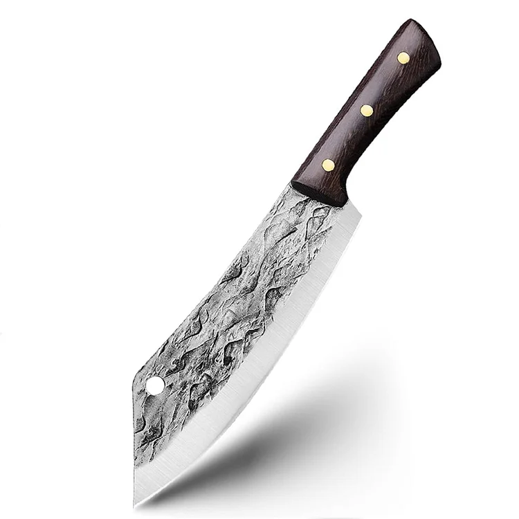 Meat cleaver butcher kitchen knife stainless steel meat cleaver with wooden handle