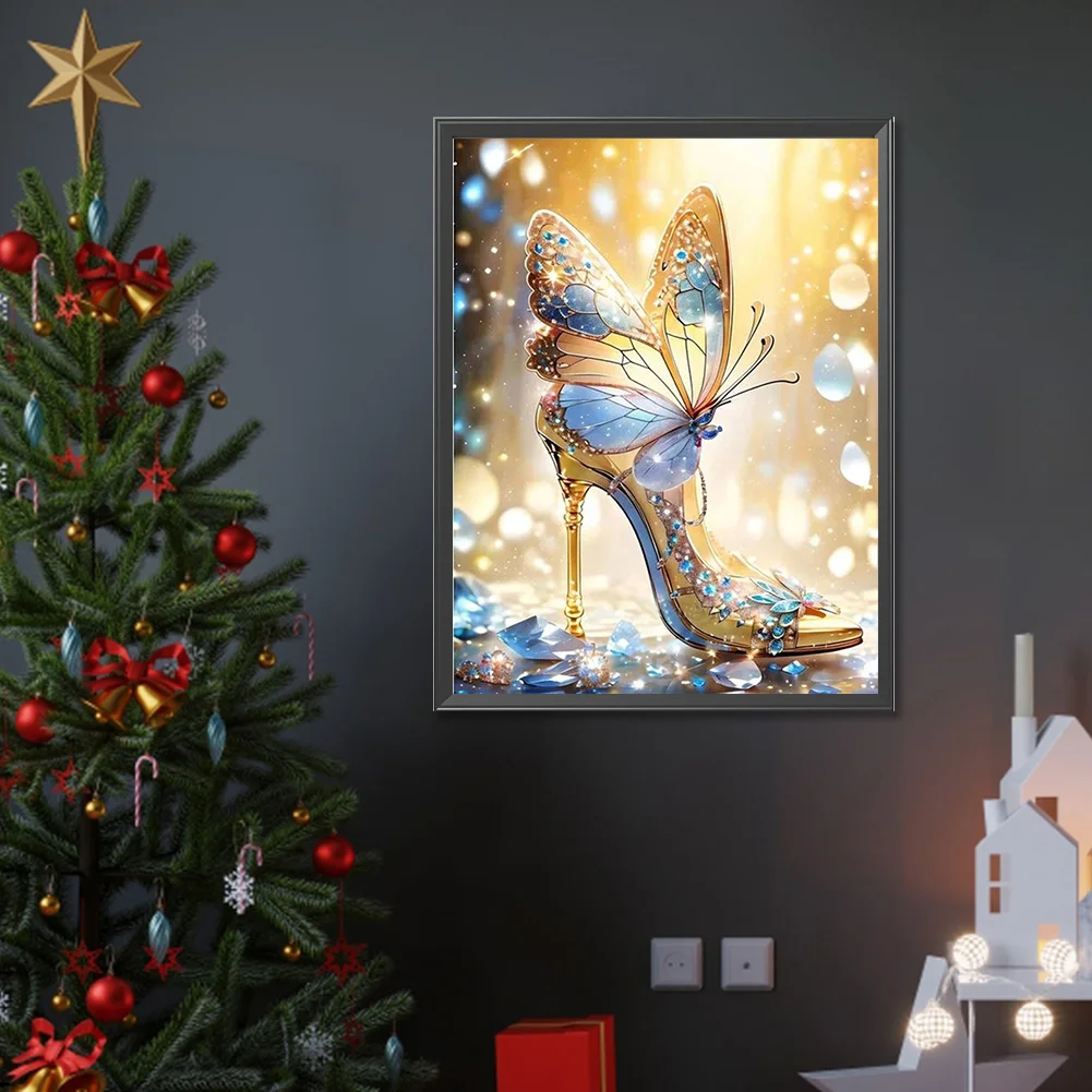 Diamond Painting - Full Round Drill - Butterfly High Heels(Canvas|30*40cm)