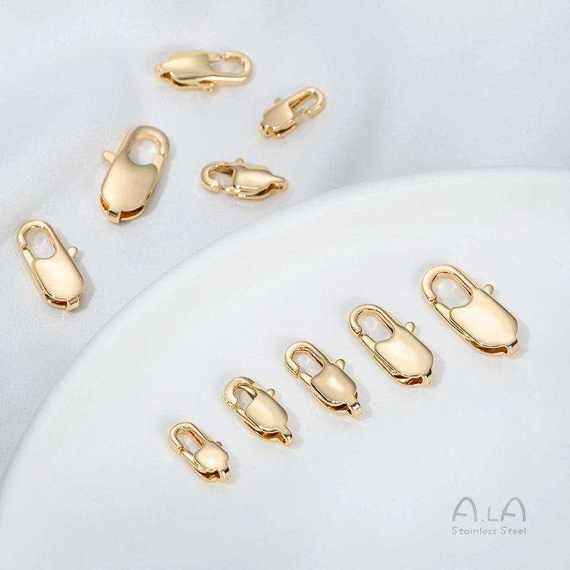 1 Piece 6*11mm Titanium Steel Solid Color Polished Jewelry Buckle Jewelry Accessories