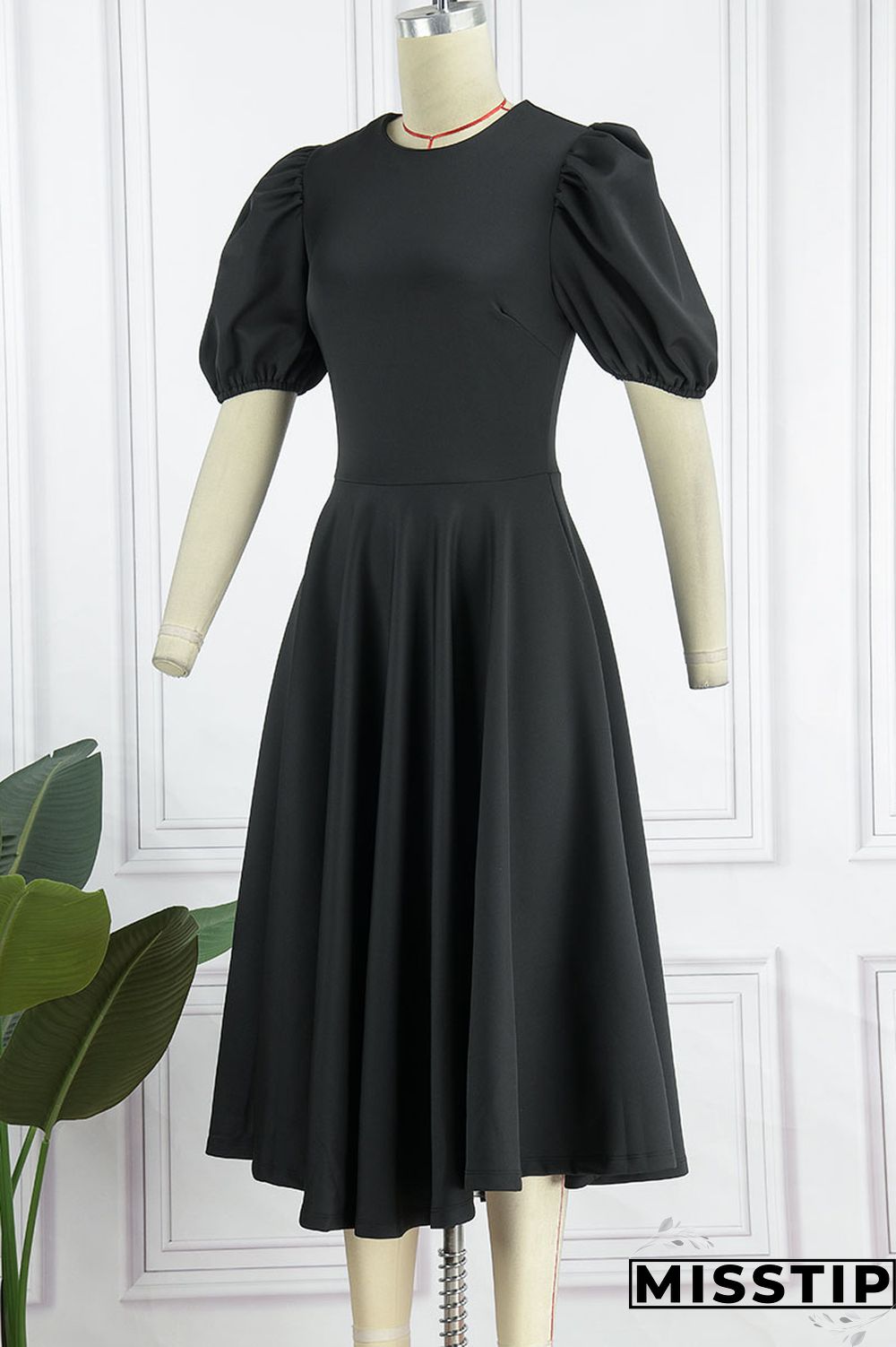 Blue Casual Solid Patchwork O Neck A Line Dresses