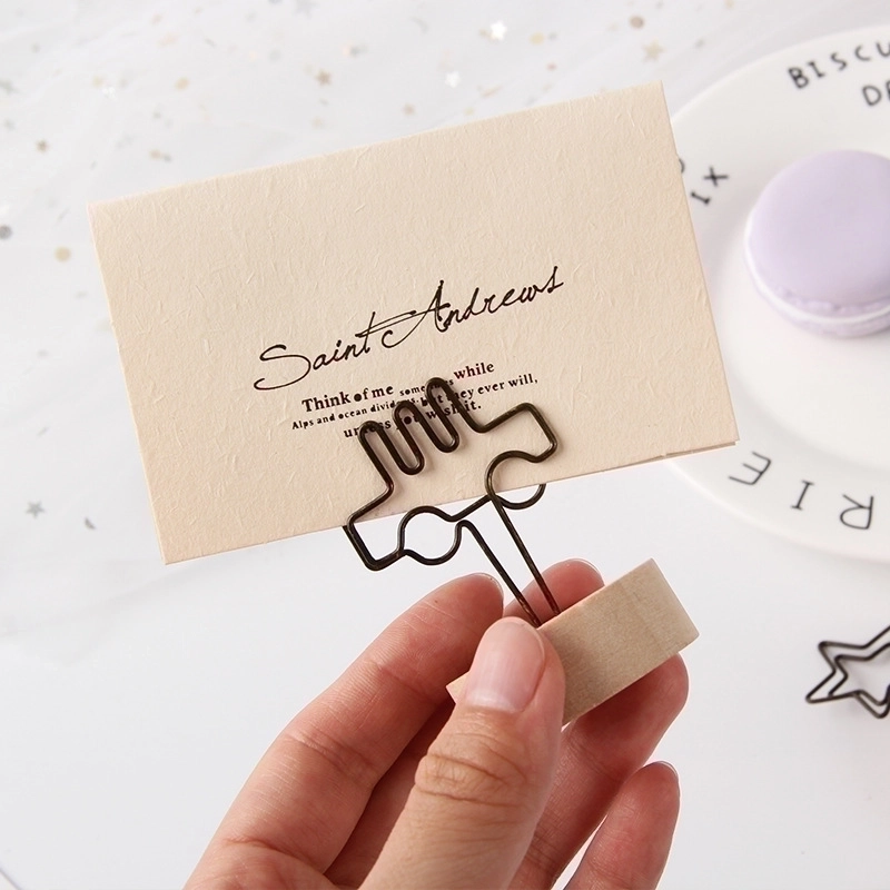 Cactus Christmas Tree Star Wood Metal Daily Christmas Novelty Minimalist Business Card Holder