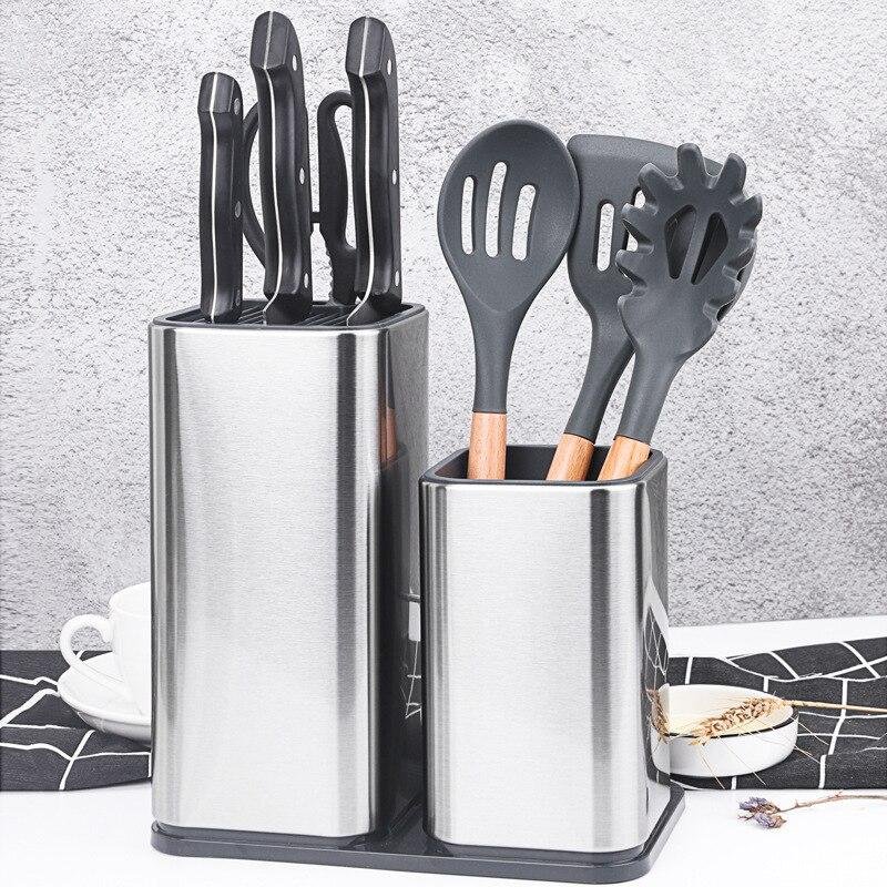 Knife Stand Holder For Kitchen Knife Stainless Steel Cooking Knife Holder Stand Block High End Kitchen Accessories