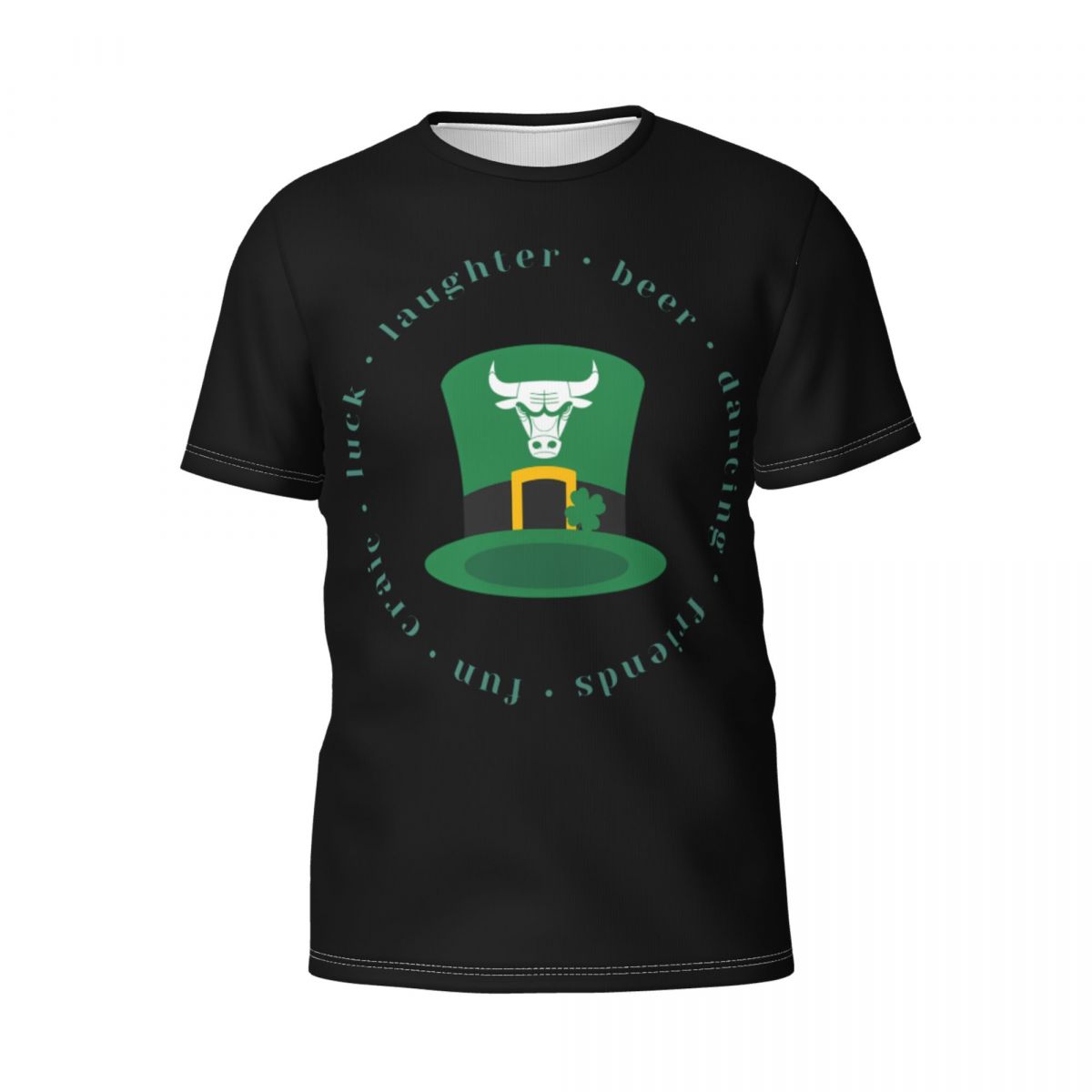Chicago Bulls Green Lucky St Patrick's Day Printed Men's T-Shirt