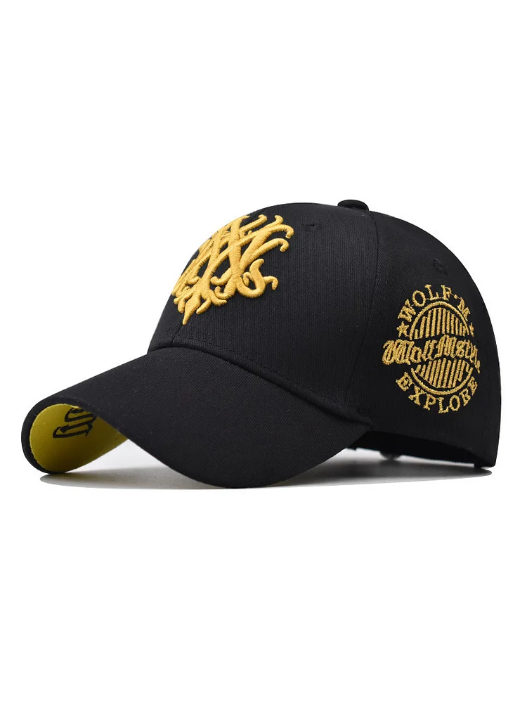 Retro Wolf Totem Embroidery Pattern Outdoor Baseball Hat
