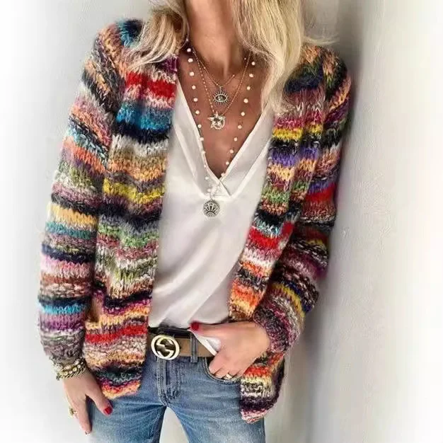 Wongn Wongn Autumn And Winter New Fashion Casual Women's Wear Long Sleeve Multi-Color Women's Sweater Knit Cardigan