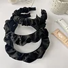Elegant Black White Scrunched Satin Hair Bands