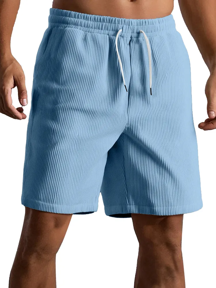 Men's Simple Everyday Solid Color Corduroy Shorts-Customized products