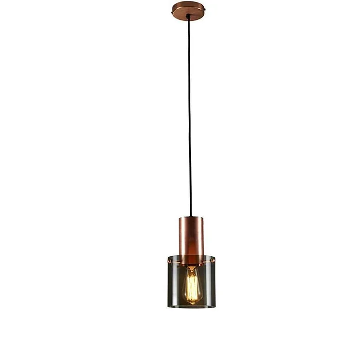 Modernist Cylindrical Glass Pendant Lighting Industrial Pendant Lighting Metal - Appledas