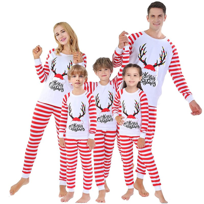 Family Christmas Pajamas Xmas Family Matching Nightwear red Prop Mother Daughter Clothes Pyjamas-Pajamasbuy