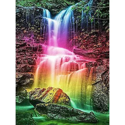 5D DIY Diamond Painting - Full Drill - Rainbow Waterfall