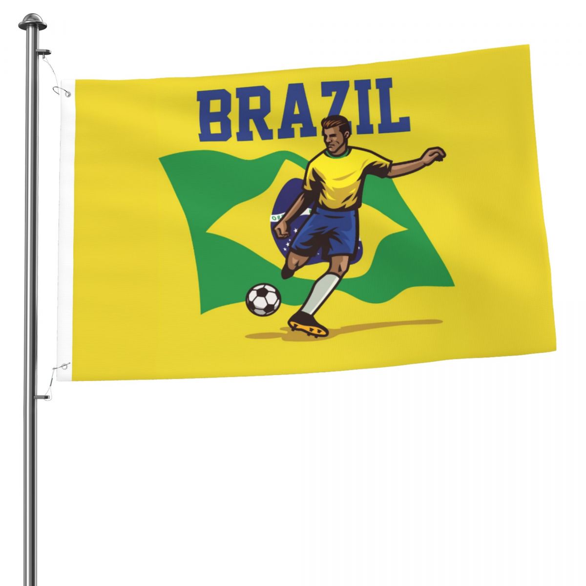 Brazil Soccer Player 2x3 FT UV Resistant Flag