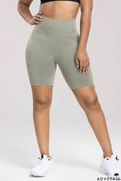 Wide Waistband High Waist Active Shorts