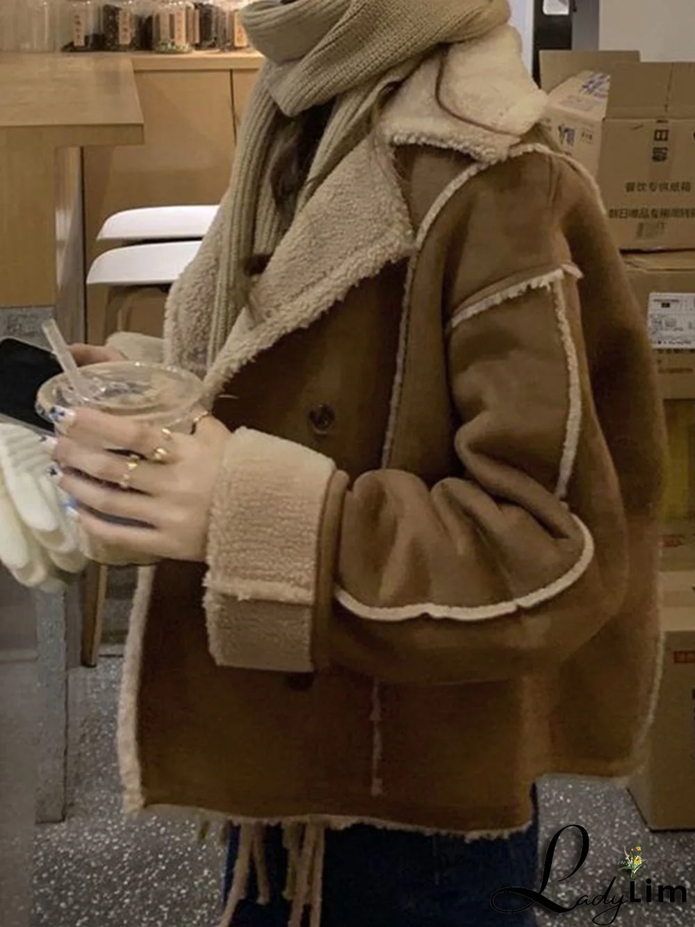 Vintage Brown Lambswool Splice Short Jacket