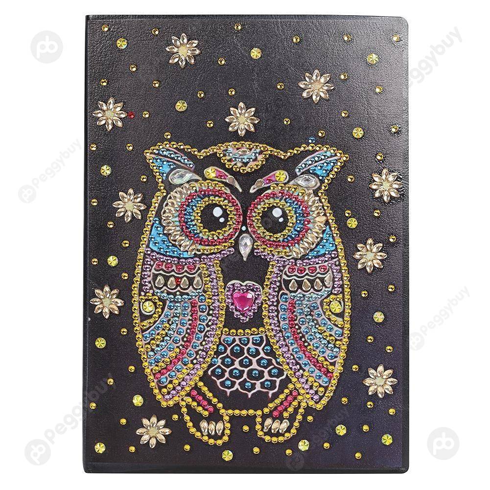 

Owl-DIY Creative Diamond 50 Pages A5 Notebook, 501 Original