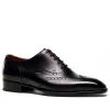 Men's Brogue Wingtip Oxford Shoes - Leather Sole