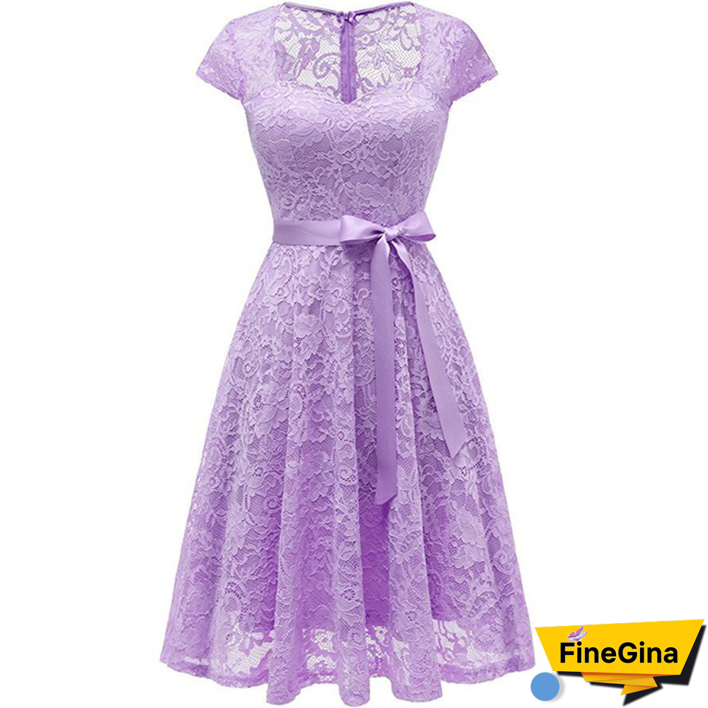 Lace Dress Women Dresses short Sleeve Casual Evening Party A Line Plus size Dress