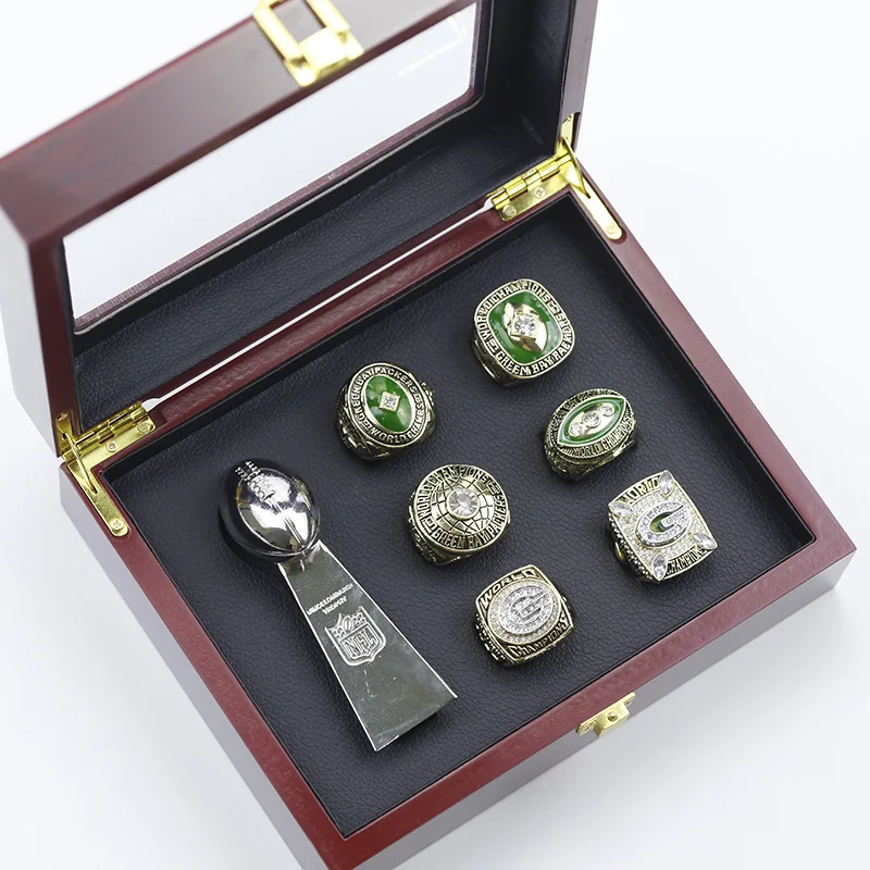 4 Green Bay Packers Super Bowl NFL championship ring set replica