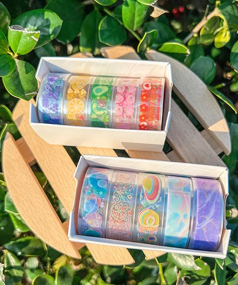 5 Rolls Fruit & Universe PET Tape Set-Himinee.com