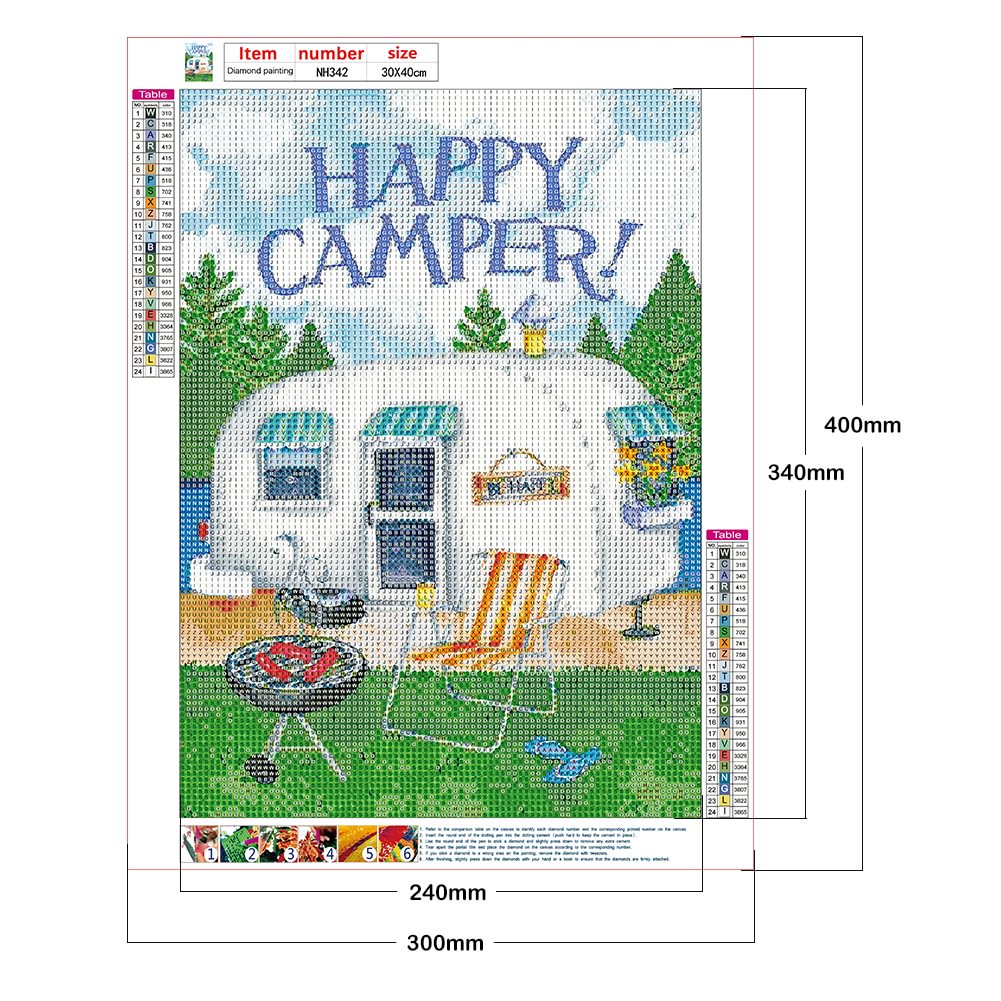 Happy Camping Car-Full Round Diamond Painting