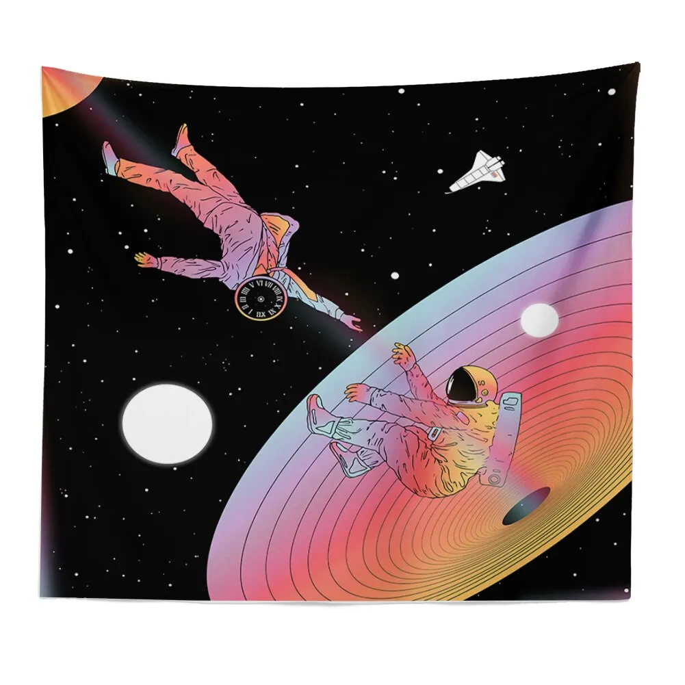 Spaceman Astronaut Wall Hanging Tapestry Hippie Psychedelic Polyestry Printed Tapestries Bedroom Background Decor Wall Carpet