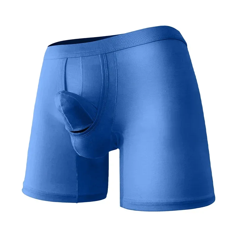 Aonga Men's Boxershorts Cotton Breathable Underwear Mid Long Boxers Trunks Comfortable Shorts aonga