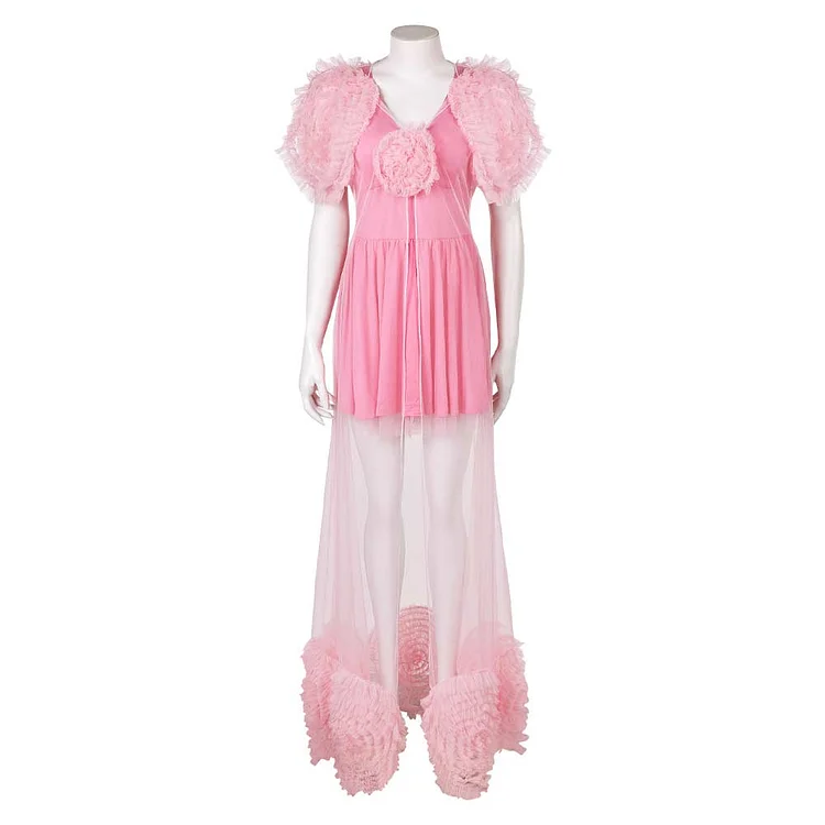 Wicked (2024) Glinda Pink Dress Sleepwear Outfits Cosplay Costume Halloween Carnival Suit