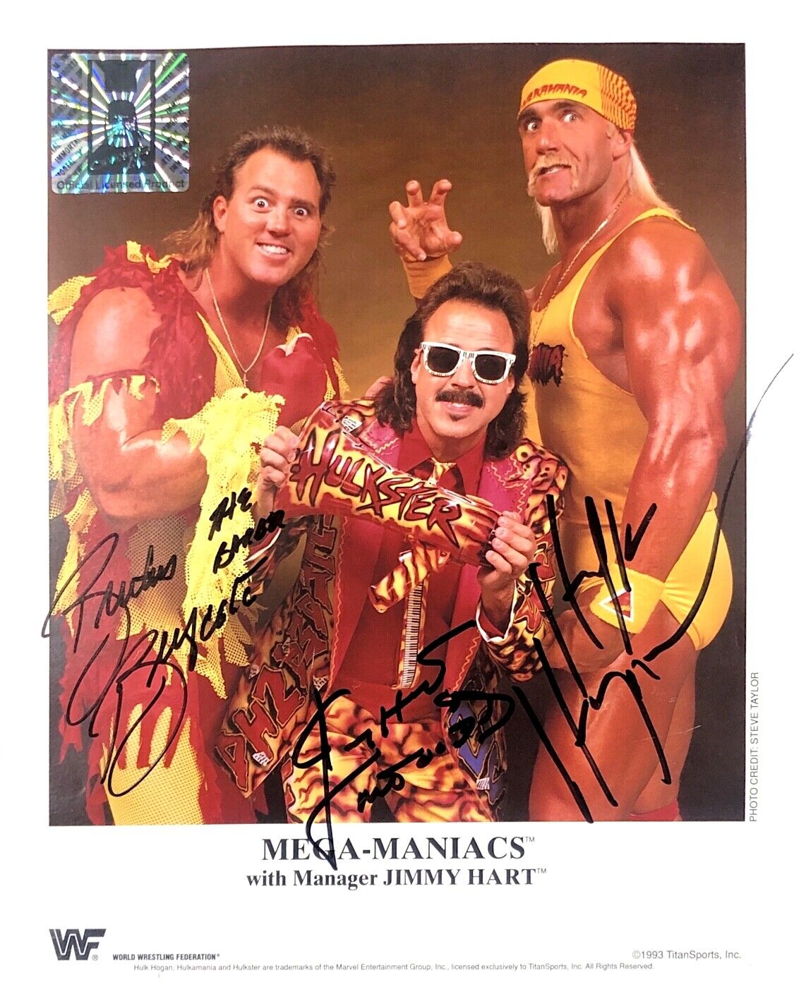 WWE MEGA MANIACS HAND SIGNED AUTOGRAPHED 8X10 ORIGINAL PROMO Photo Poster painting WITH HOLOGRAM