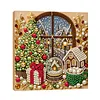 (20x20cm)Festive Window View DIY Pearl Painting Art Kits With Inner Frame Pearl Gem Paintings Picture Arts Craft for Adults Beginners Home Wall Decor