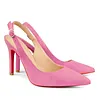 Women's 90mm Middle Heels Pointy Toe Red Bottom Slingback Pumps Suede